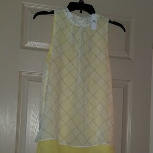 Yellow and white tank top